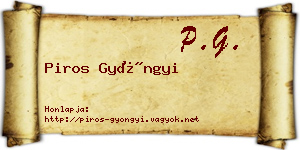 Piros Gyöngyi névjegykártya